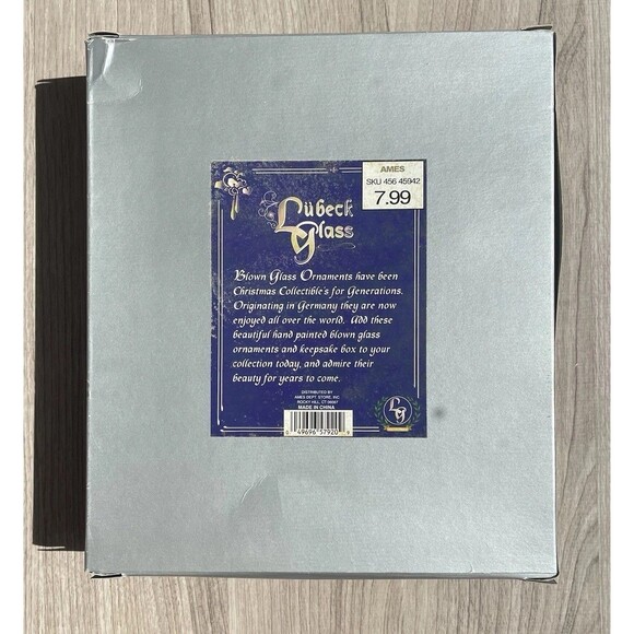 Vintage Set Of 6 Lubeck Glass Blown Snowman Ornaments Ames Hat - Picture 3 of 15